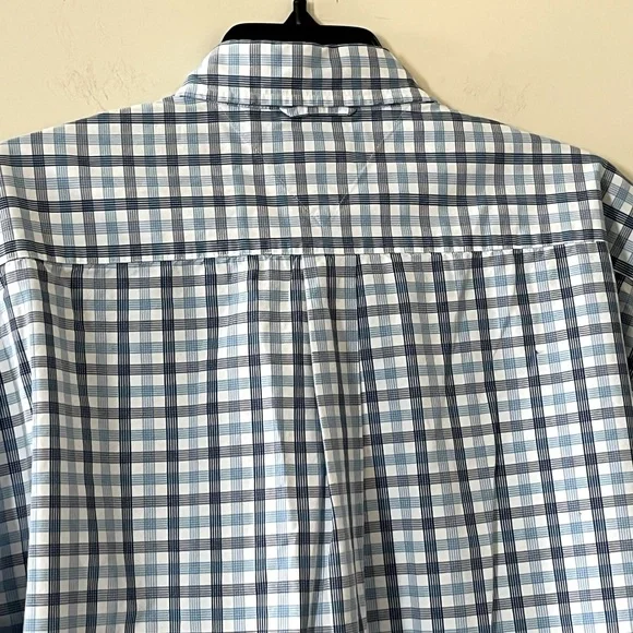 Tommy Hilfiger Men's Blue & White Button Down Checkered Shirt Size XL - Picture 4 of 14